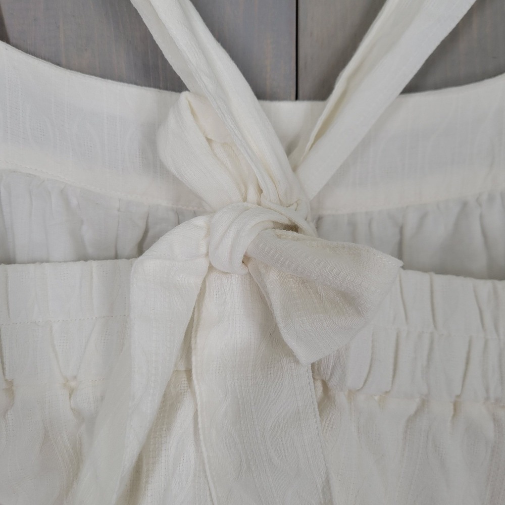 Carve Designs Midi Dress Womens Large White Organic Cotton Tie Back NWT Rayne - Picture 6 of 13